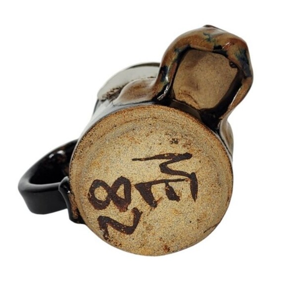 Vintage 80s Stoneware Studio Art Pottery 3D Moose Coffee Mug Cup Signed - Picture 9 of 9